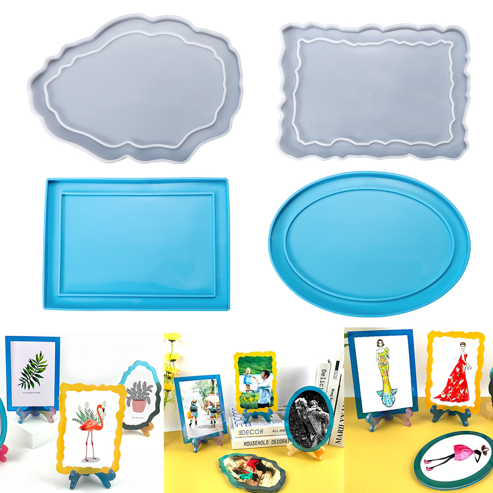 Resin Art Table - Rectangle Photo Frame Silicone Mold Oval
