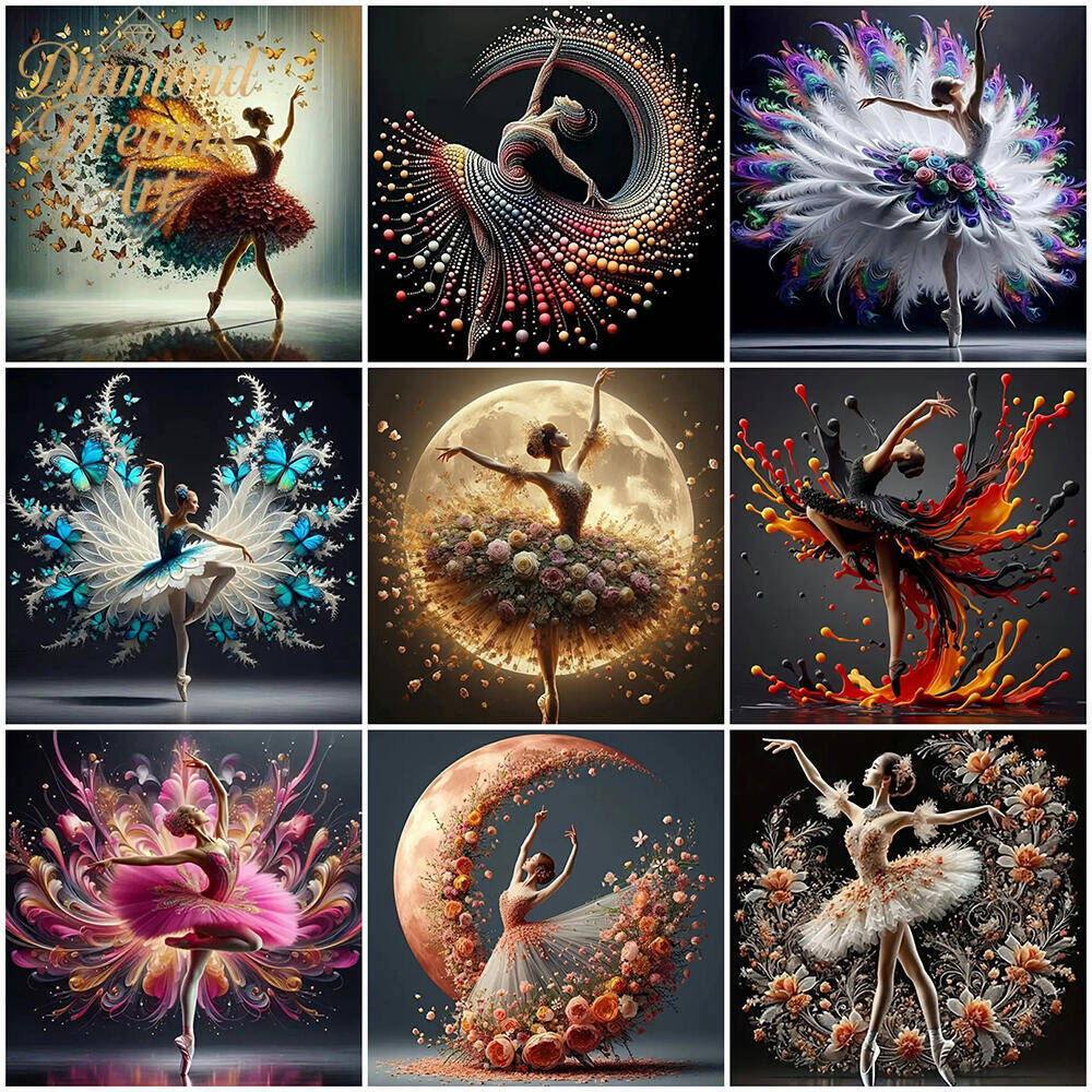 Resin Art Wall Decor - Frameless, DIY 5D Diamond Painting Ballet