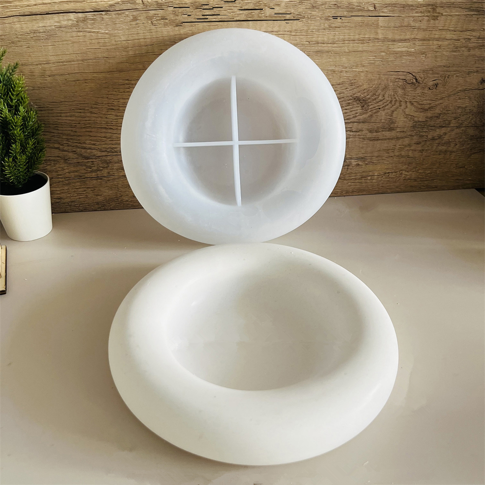 Resin Art Table - Large Round Dish Concrete Cement Silicone
