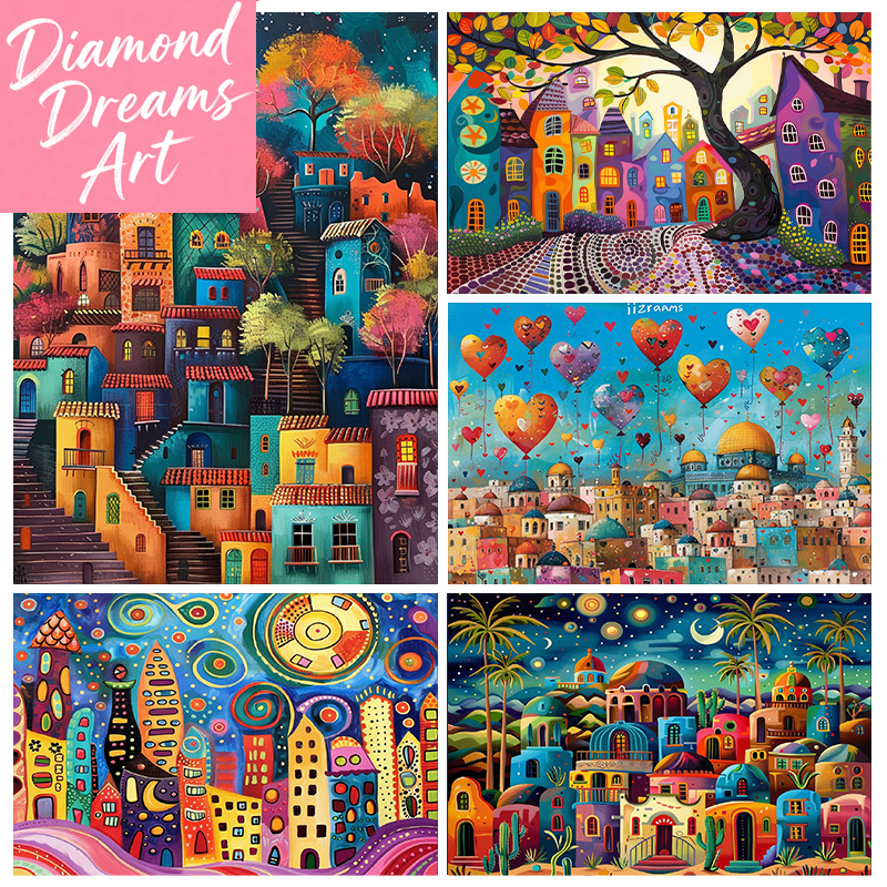 Resin Art Wall Decor - Frameless,Night View 5D Diamond Painting City