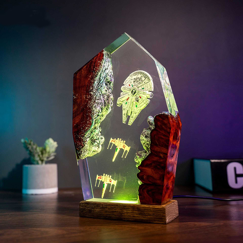 Resin Art Lamp - Table Resin Lamp Universe War Sence