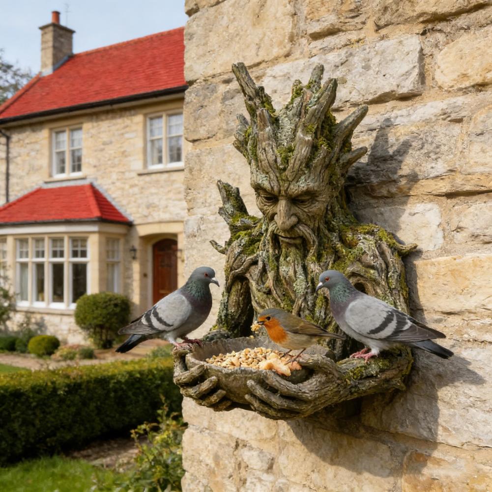 Resin Art On Wood - Tree Face Bird Feeder Weatherproof Resin