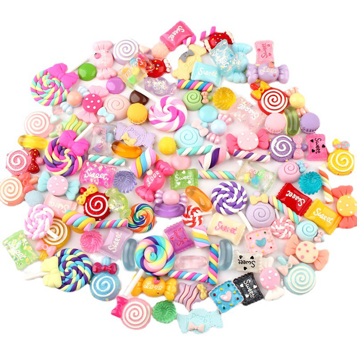 Resin Art Jewellery Kit - 30pcs Random Candy Slime Charms Cute