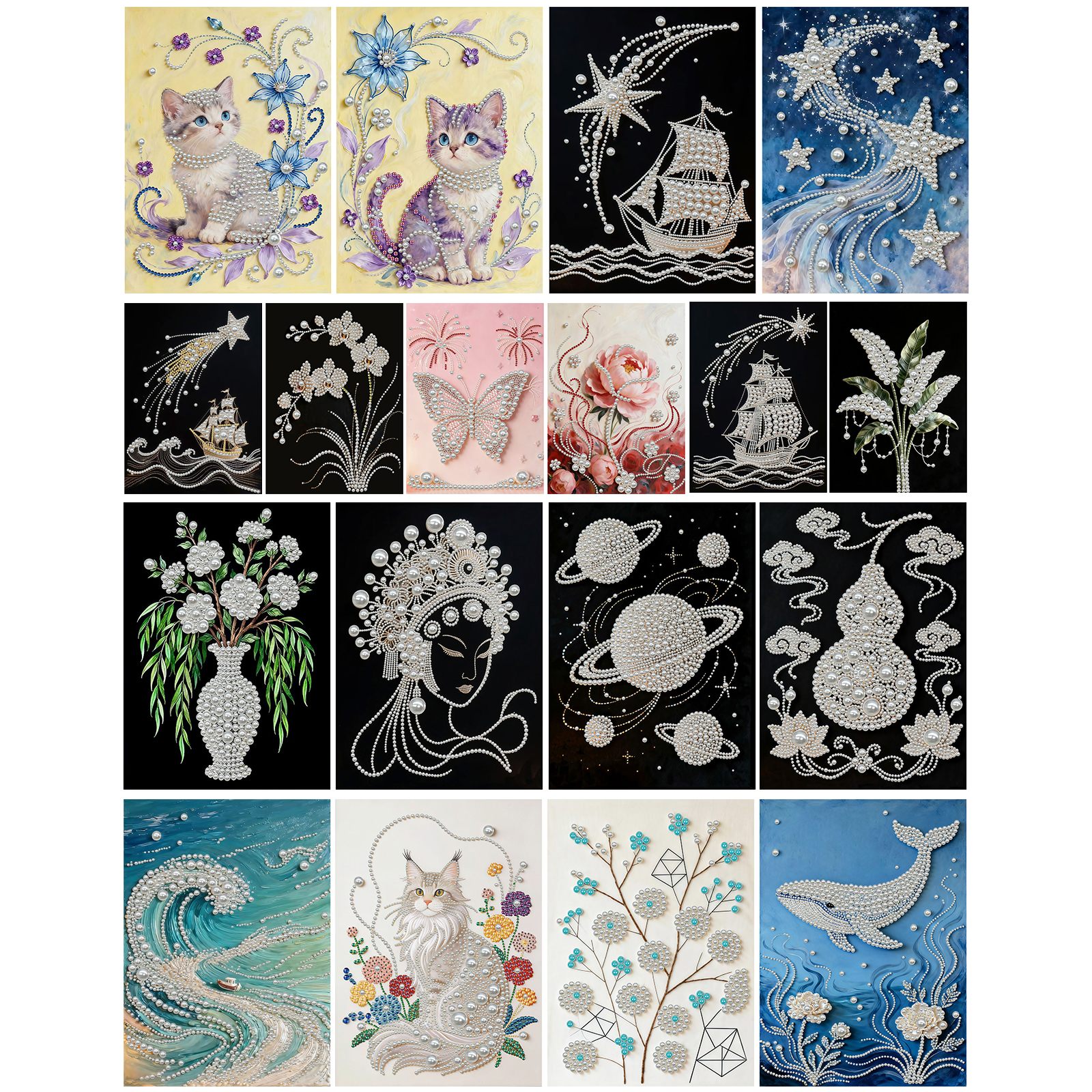 Resin Art Ideas With Pictures - DIY Pearl Diamond Dots Paintings Picture