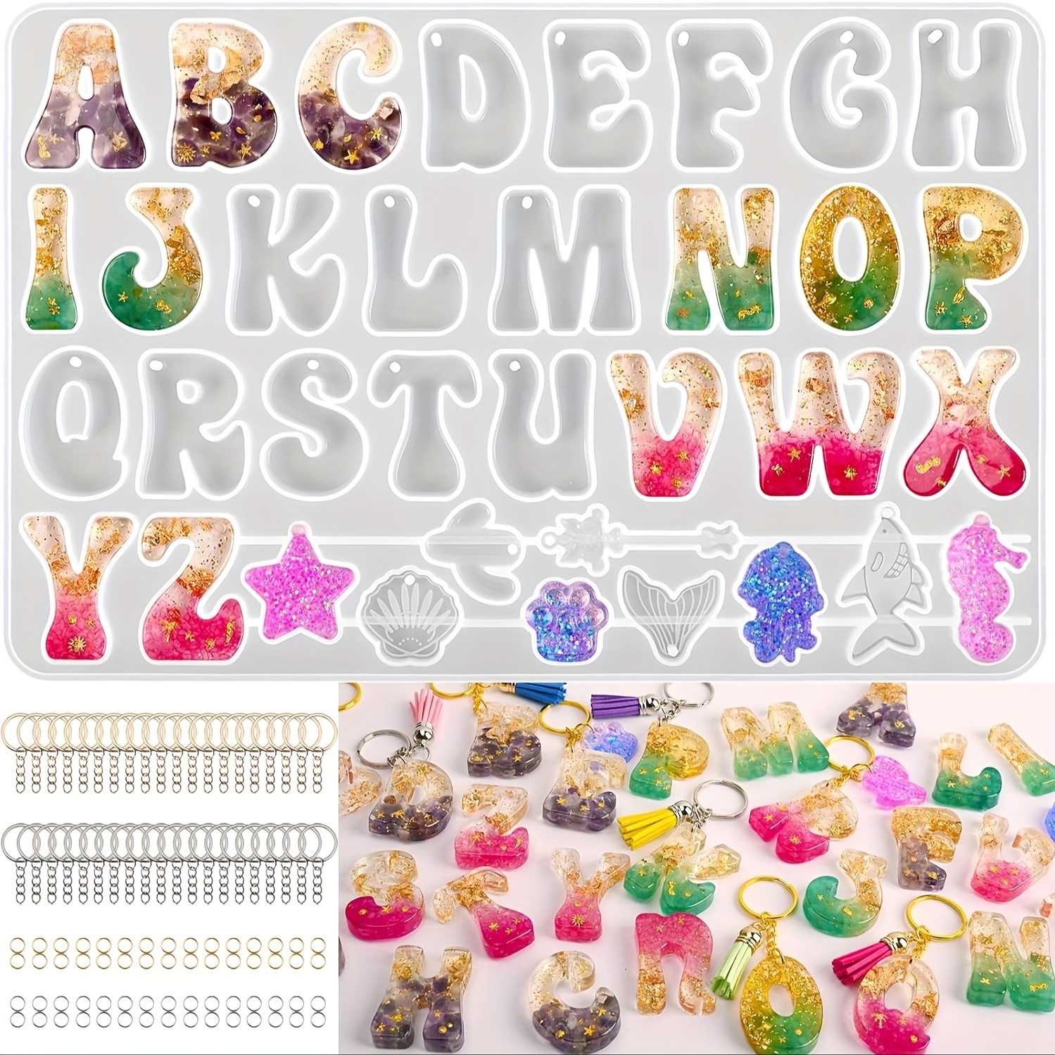 Coaster Mold Square - Letter shaped silicone casting mould set