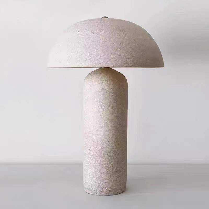 Resin Art On Floor - Japanese Ceramic Table Lamp Wabi-sabi Style