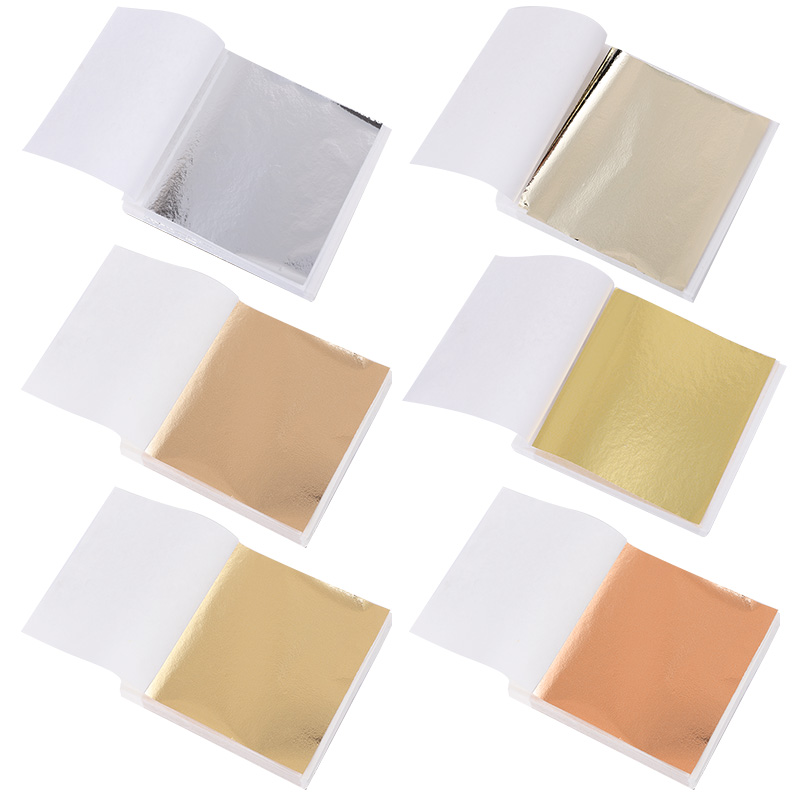 Resin Art For Wedding Gift - 100pcs Imitation Shiny Gold Sliver Leaf