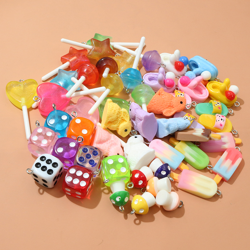 Resin Art Jewellery Kit - 10PCS Resin Pendant Charms Rabbit Dice