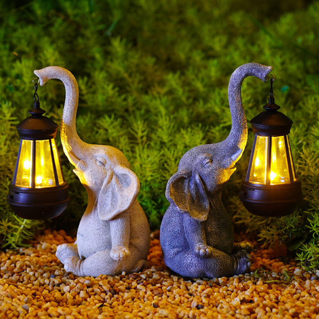 Resin Art Lamp - Resin Elephant Statue Ornament Creative Outdoor
