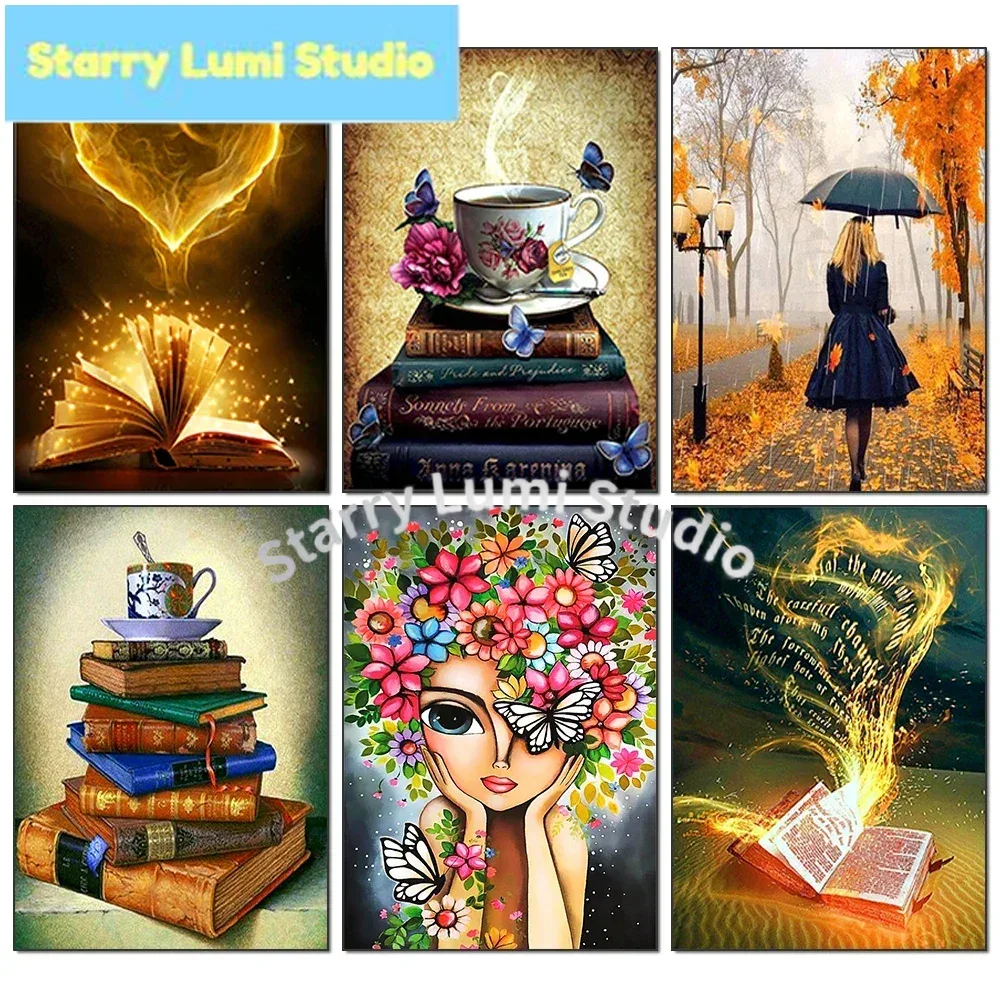 Resin Art Wall Decor - 5D Diamond Painting Book Coffee Cup