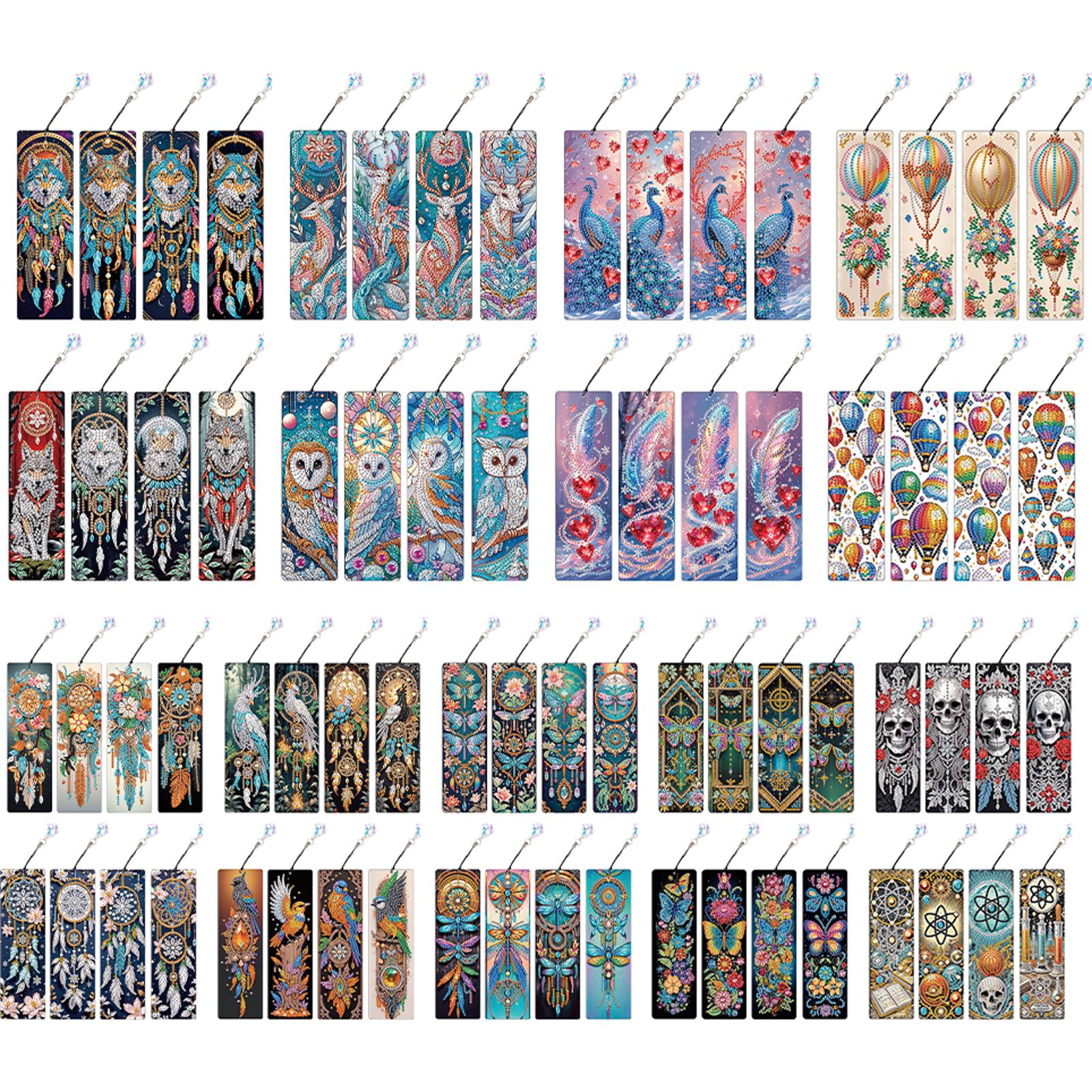 Resin Art Use - 8Pcs Colored Patterns DIY Diamond Bookmark