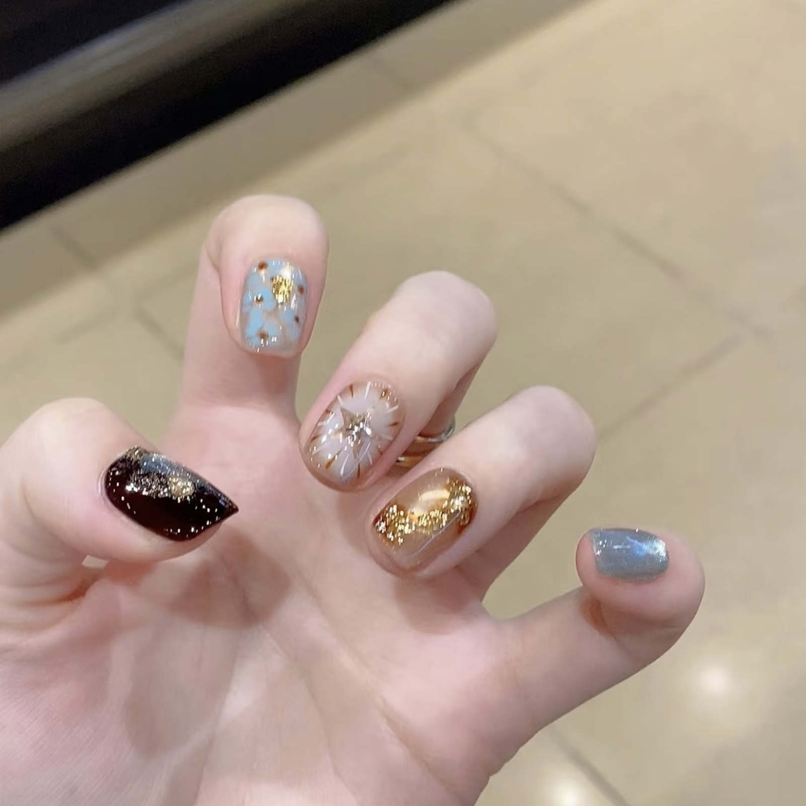 Resin Art Use - 10Pcs Fake Nails Short Square White
