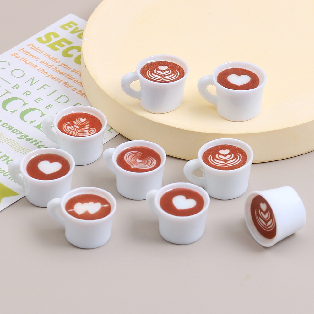 Resin Art Jewellery Kit - 10pcs Love Heart Coffee Cup Resin
