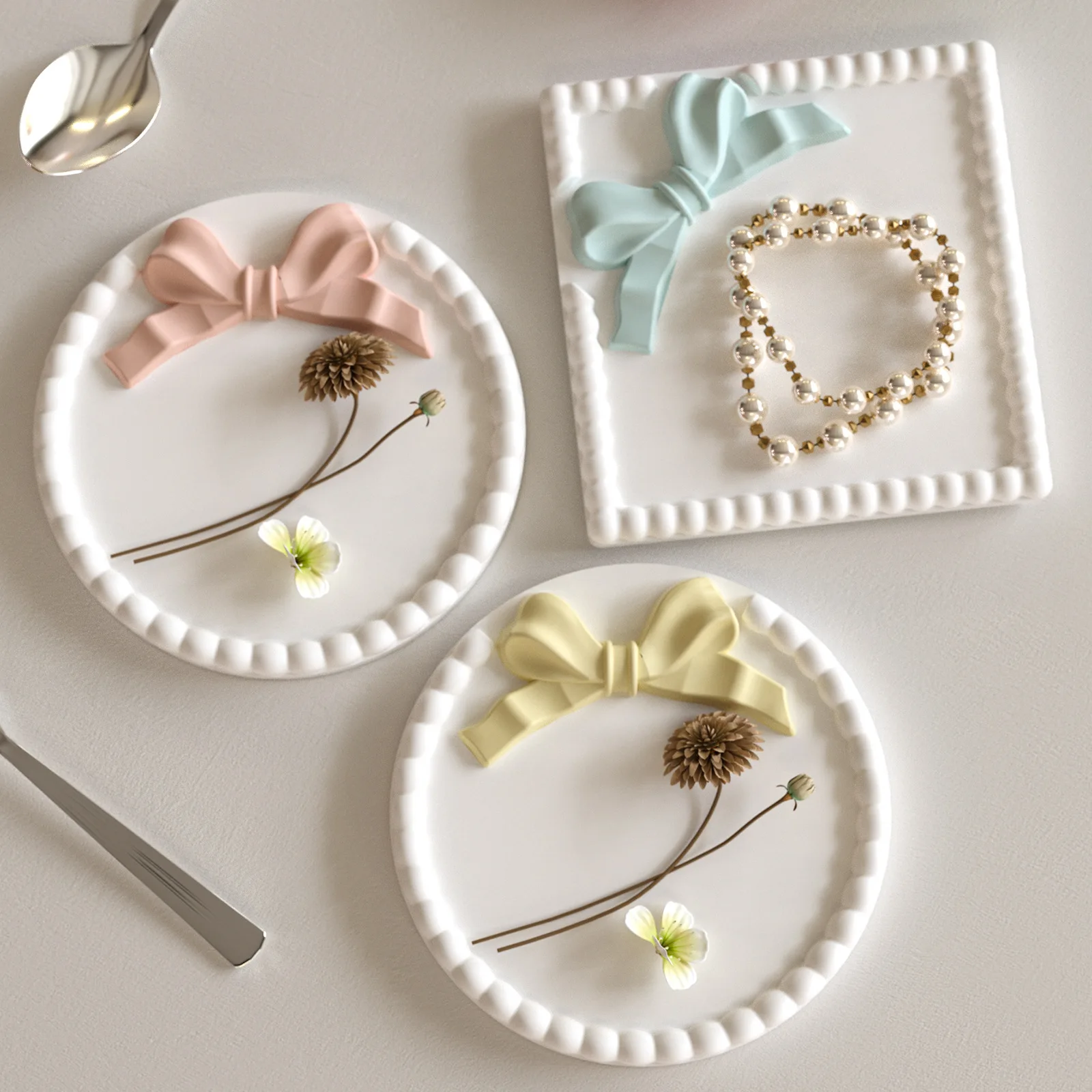 Coaster Mold Square - Circular Square Bubble Storage Tray Silicone