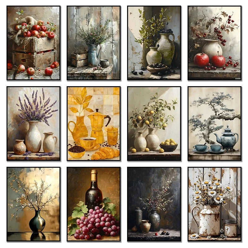 Resin Art Wall Decor - Vintage Still Life Poster Prints Lemon