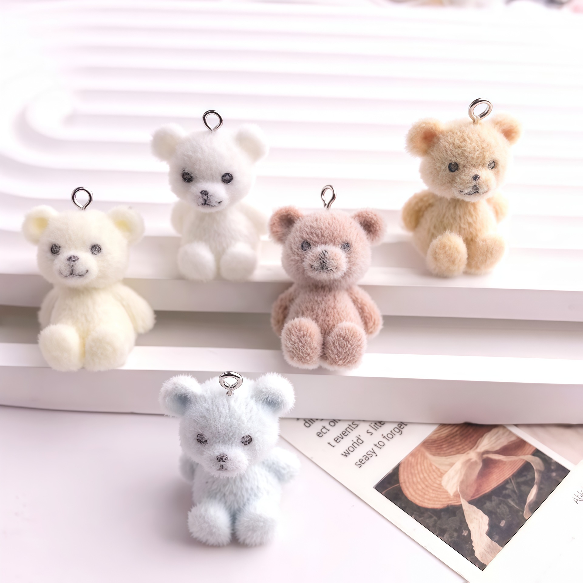 5pcs 3D Flocked Bear Resin Cha – Resin Art Jewellery Kit Bewertung und Preis