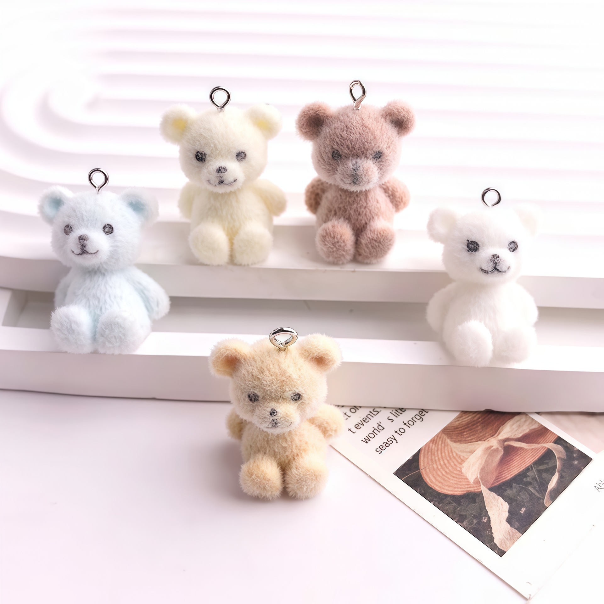 5pcs 3D Flocked Bear Resin Cha – Resin Art Jewellery Kit Bewertung und Preis