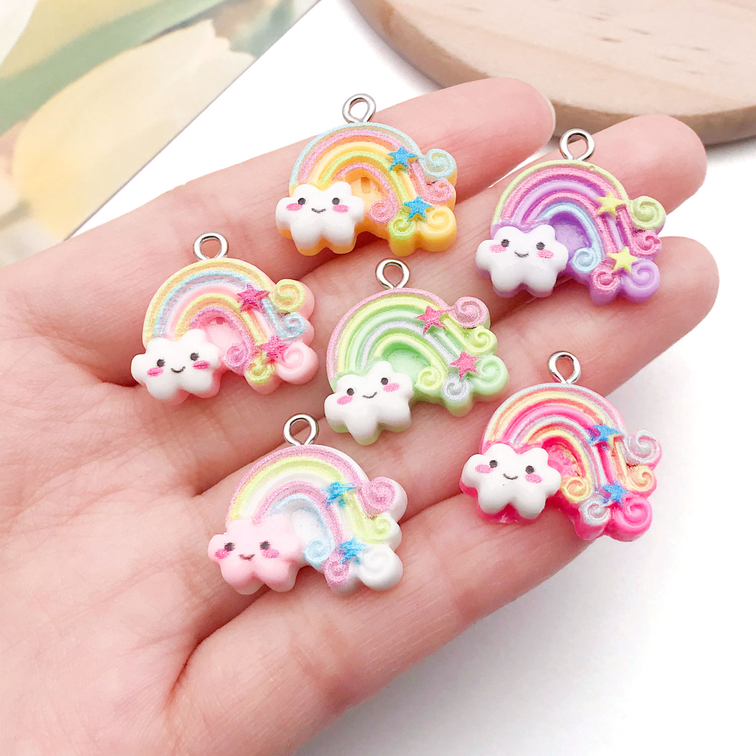 6/12pcs Resin Rainbow Cloud Pe – Resin Art Pendant Bewertung und Preis