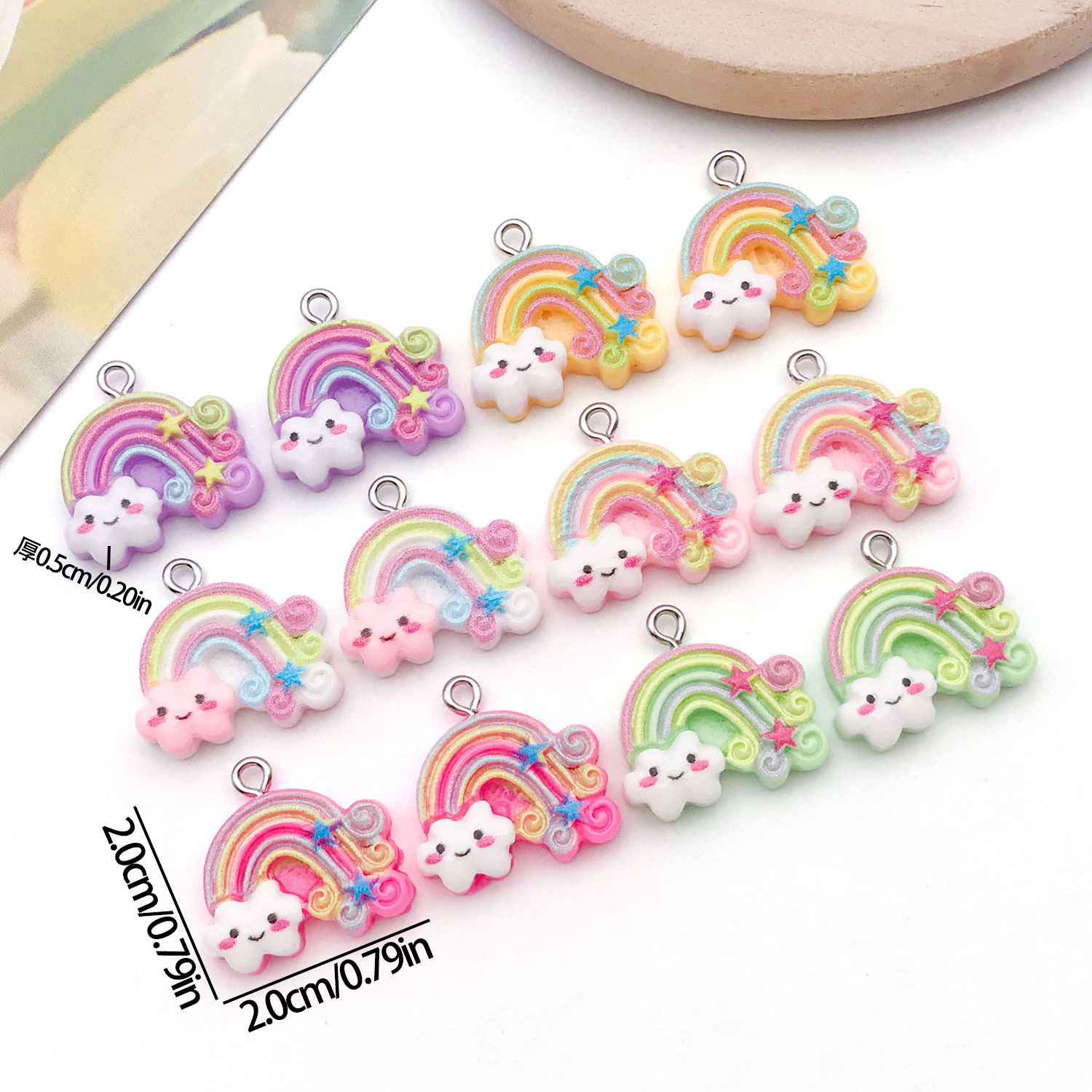 6/12pcs Resin Rainbow Cloud Pe – Resin Art Pendant Bewertung und Preis