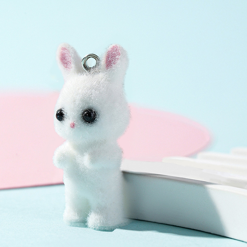 5pcs/lot Cute Flocking Rabbit  – Resin Art Jewellery Kit Bewertung und Preis