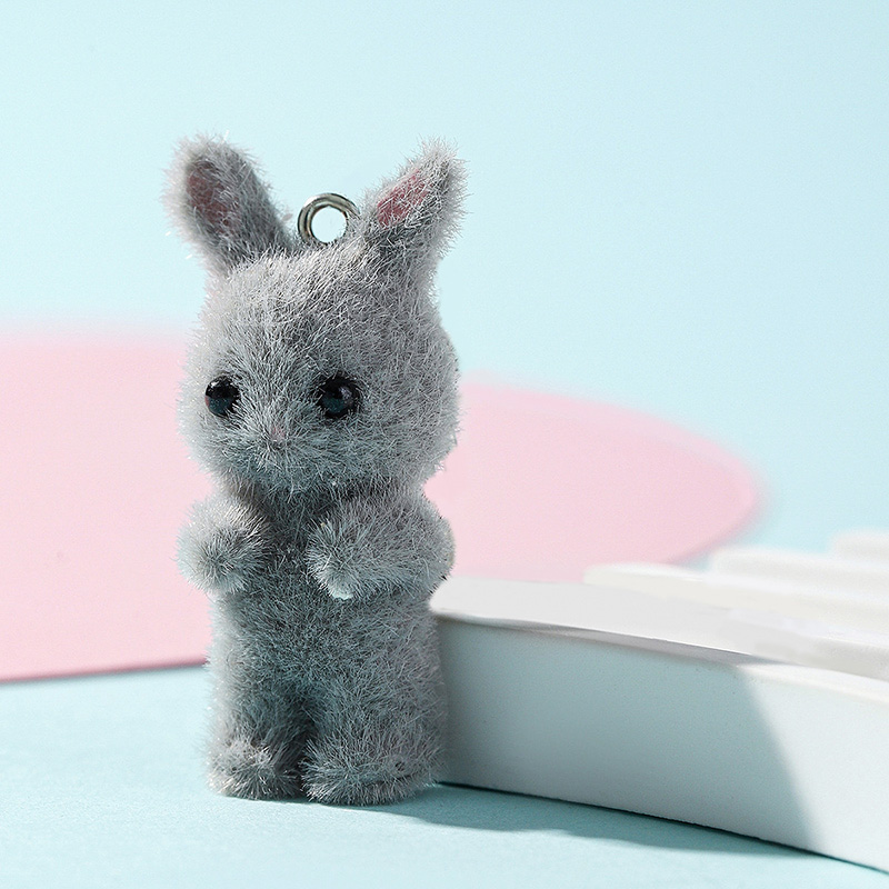 5pcs/lot Cute Flocking Rabbit  – Resin Art Jewellery Kit Bewertung und Preis