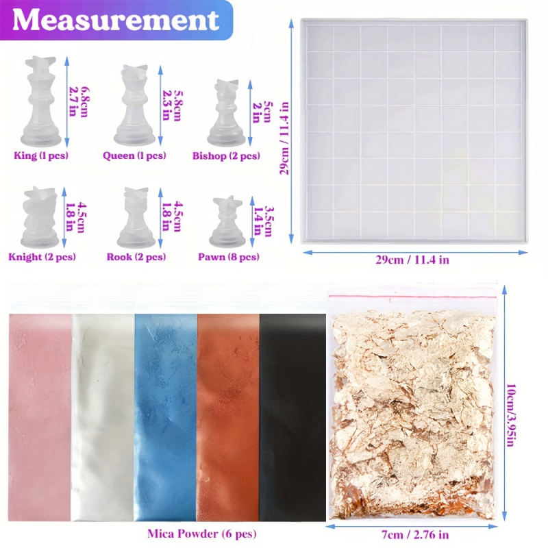 23pcs Chess Set with Silicone  – Resin Art Table Bewertung und Preis