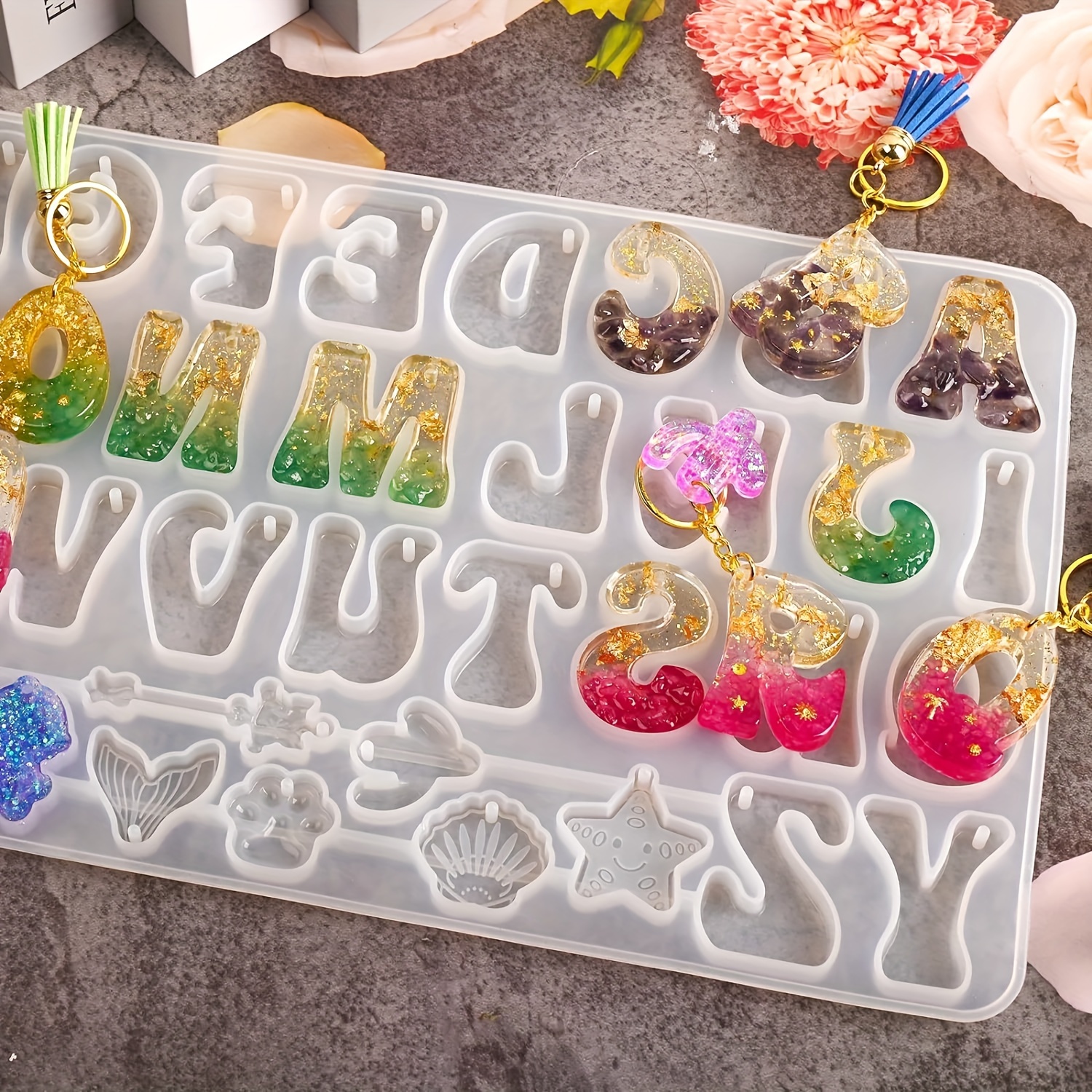 Letter shaped silicone casting – Coaster Mold Square Bewertung und Preis