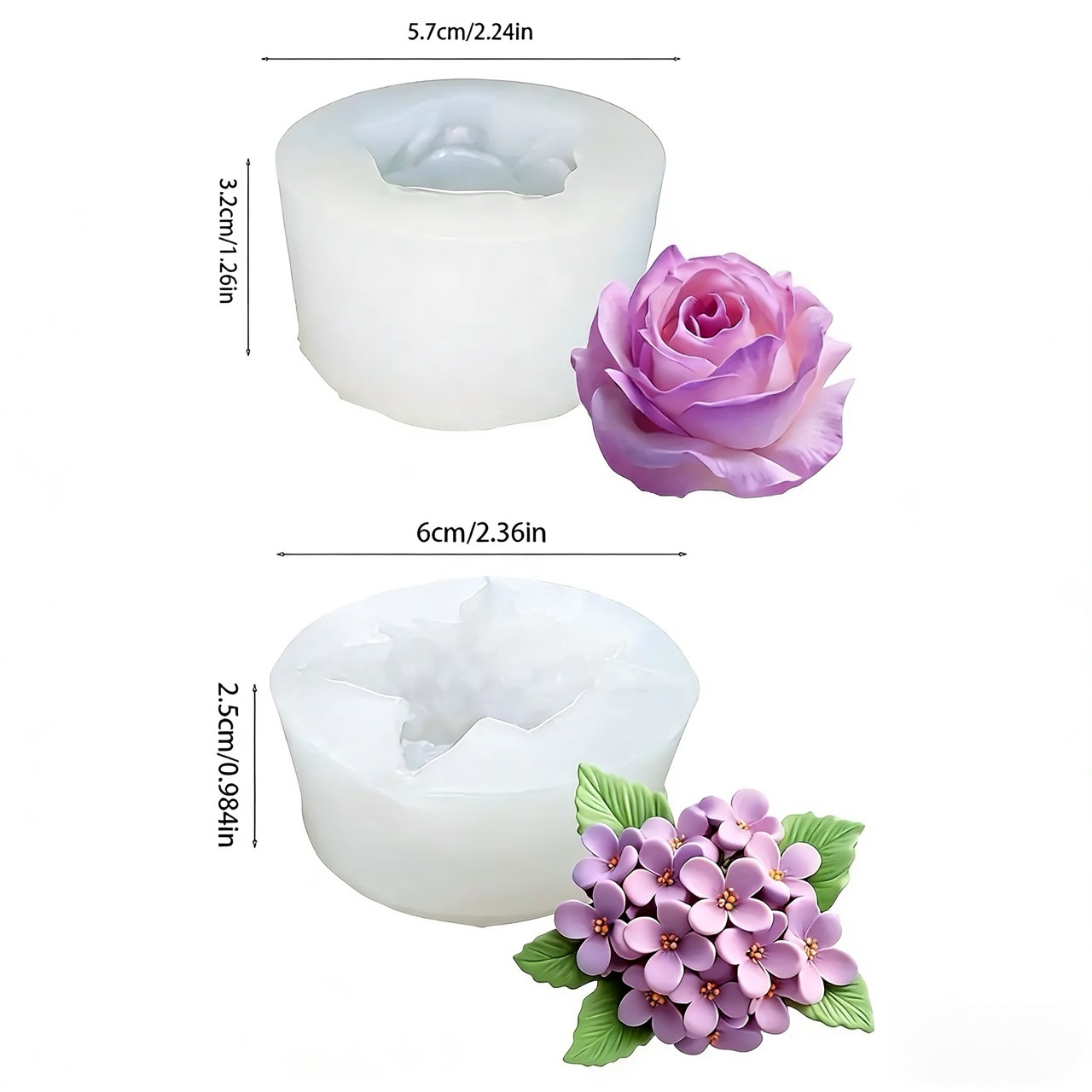 2-Piece 3D Rose and Lilac Sili – Resin Art For Wedding Gift Bewertung und Preis