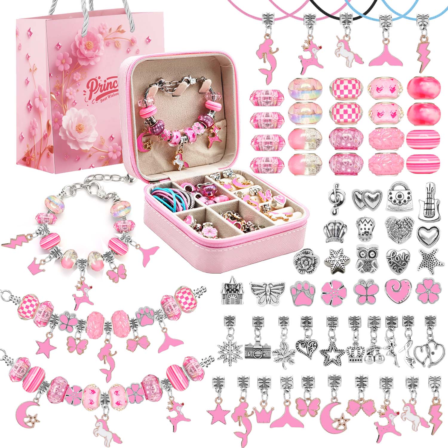 68pcs pink beaded jewelry set, – Resin Art Jewellery Kit Bewertung und Preis