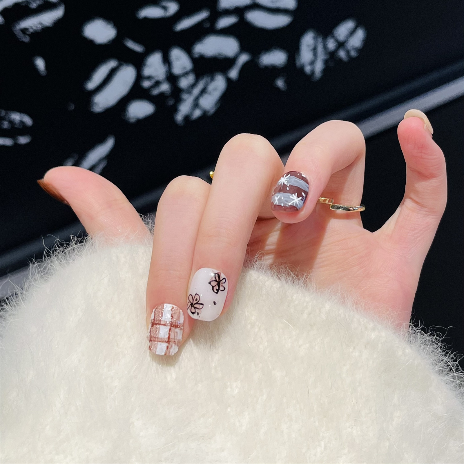 10Pcs Fake Nails Short Square  – Resin Art Use Bewertung und Preis