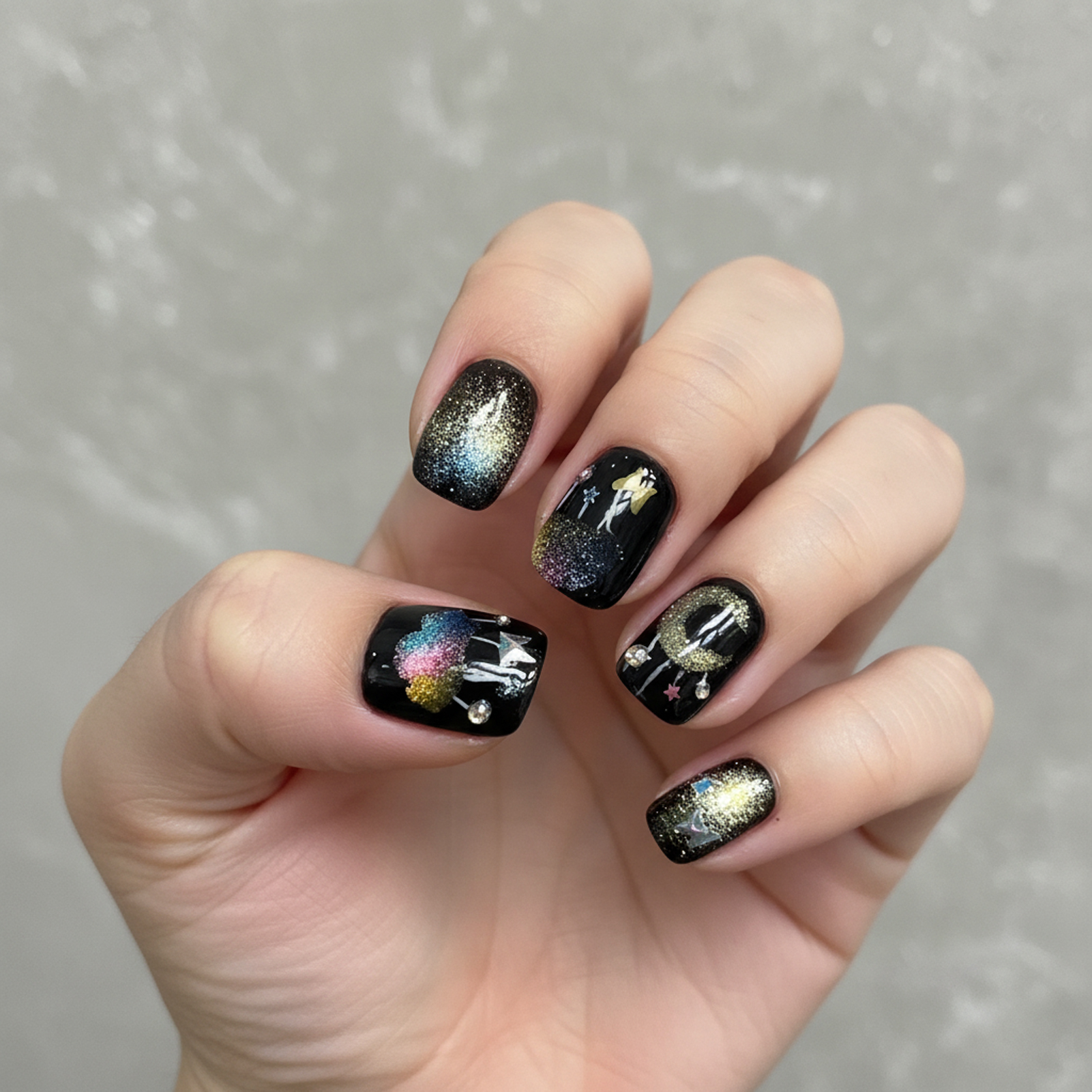 10Pcs Fake Nails Short Square  – Resin Art Use Bewertung und Preis