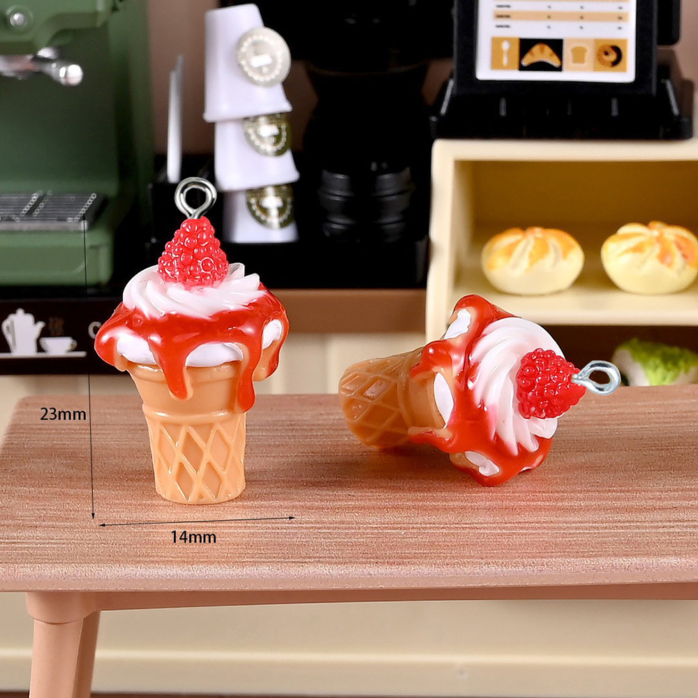 10pcs Strawberry Jam Ice Cream – Resin Art Pendant Bewertung und Preis